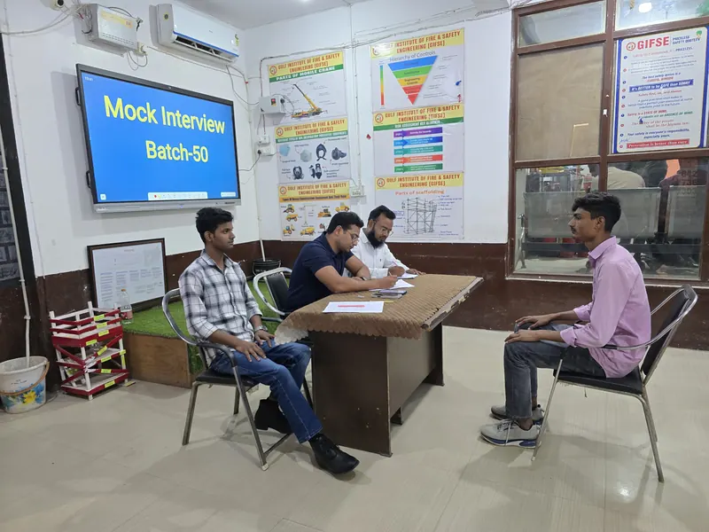Mock interview session on the smart board