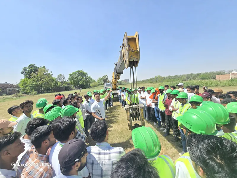 Site visit in hi-vis and hard hats